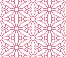 Abstract colorful doodle geometric flower seamless pattern. Floral background. Kaleidoscope mosaic, geo tile of thin line ornament. vector