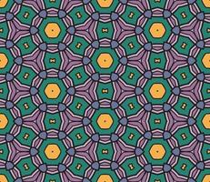 Abstract colorful doodle geometric flower seamless pattern. Floral background. Kaleidoscope mosaic, geo tile of thin line ornament. vector