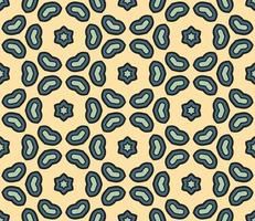 Abstract colorful doodle geometric flower seamless pattern. Floral background. Kaleidoscope mosaic, geo tile of thin line ornament. vector