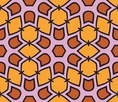 Abstract colorful doodle geometric flower seamless pattern. Floral background. Kaleidoscope mosaic, geo tile of thin line ornament. vector