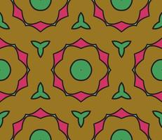 Abstract colorful doodle geometric flower seamless pattern. Floral background. Kaleidoscope mosaic, geo tile of thin line ornament. vector