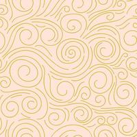 Abstract hand drawn doodle thin line wavy seamless pattern. Curly linear sky or sea messy background. vector