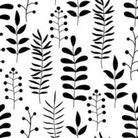 Floral seamless pattern with branches and leaves. vector