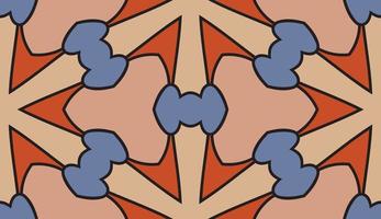 Abstract colorful doodle geometric flower seamless pattern. Floral background. Kaleidoscope mosaic, geo tile of thin line ornament. vector