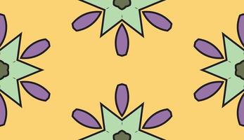 Abstract colorful doodle geometric flower seamless pattern. Floral background. Kaleidoscope mosaic, geo tile of thin line ornament. vector