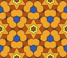 Abstract colorful doodle geometric flower seamless pattern. Floral background. Kaleidoscope mosaic, geo tile of thin line ornament. vector