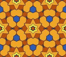 Abstract colorful doodle geometric flower seamless pattern. Floral background. Kaleidoscope mosaic, geo tile of thin line ornament. vector