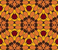 Abstract colorful doodle geometric flower seamless pattern. Floral background. Kaleidoscope mosaic, geo tile of thin line ornament. vector