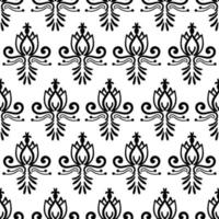 Colorful floral damask seamless pattern with curls, swirls. Curly background. vector