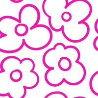 Seamless floral pattern with cute flowers on white. Natural background. vector