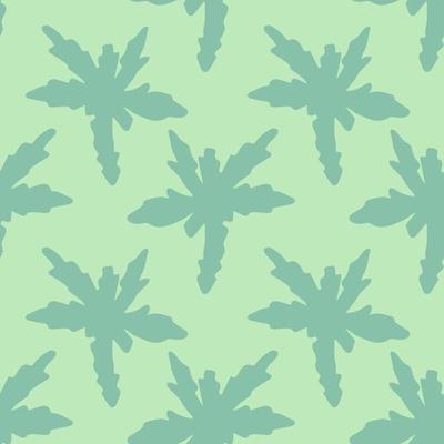 Tropical summer background with palm trees, floral seamless pattern.