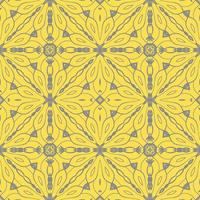 Abstract colorful doodle geometric flower seamless pattern. Floral background. Kaleidoscope mosaic, geo tile of thin line ornament. vector