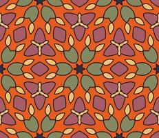 Abstract colorful doodle geometric flower seamless pattern. Floral background. Kaleidoscope mosaic, geo tile of thin line ornament. vector