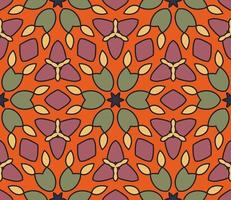 Abstract colorful doodle geometric flower seamless pattern. Floral background. Kaleidoscope mosaic, geo tile of thin line ornament. vector