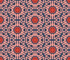 Abstract colorful doodle geometric flower seamless pattern. Floral background. Kaleidoscope mosaic, geo tile of thin line ornament. vector