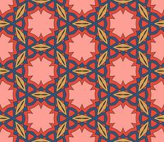 Abstract colorful doodle geometric flower seamless pattern. Floral background. Kaleidoscope mosaic, geo tile of thin line ornament. vector