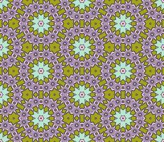 Abstract colorful doodle geometric flower seamless pattern. Floral background. Kaleidoscope mosaic, geo tile of thin line ornament. vector