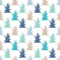 Seamless pattern with tropical, succulent plants, bushes. Floral ornament on a white background. vector