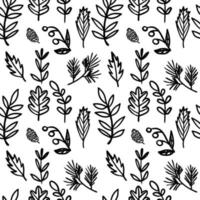 Tropical background with hand drawn palm leaves. Tropic seamless pattern. vector