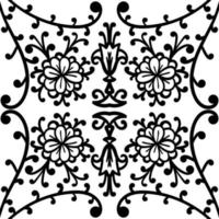 Floral damask seamless pattern with branches and flowers. vector
