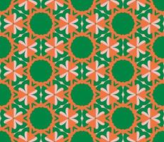 Abstract colorful doodle geometric flower seamless pattern. Floral background. Kaleidoscope mosaic, geo tile of thin line ornament. vector