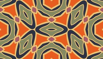 Abstract colorful doodle geometric flower seamless pattern. Floral background. Kaleidoscope mosaic, geo tile of thin line ornament. vector