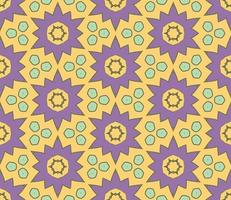 Abstract colorful doodle geometric flower seamless pattern. Floral background. Kaleidoscope mosaic, geo tile of thin line ornament. vector