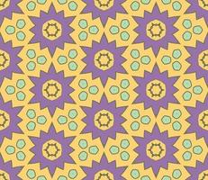 Abstract colorful doodle geometric flower seamless pattern. Floral background. Kaleidoscope mosaic, geo tile of thin line ornament. vector