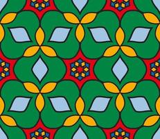 Abstract colorful doodle geometric flower seamless pattern. Floral background. Kaleidoscope mosaic, geo tile of thin line ornament. vector