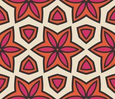 Abstract colorful doodle geometric flower seamless pattern. Floral background. Kaleidoscope mosaic, geo tile of thin line ornament. vector