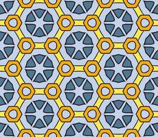 Abstract colorful doodle geometric flower seamless pattern. Floral background. Kaleidoscope mosaic, geo tile of thin line ornament. vector