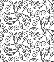 Abstract hand drawn doodle thin line wavy seamless pattern. Curly linear messy background. vector