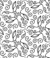 Abstract hand drawn doodle thin line wavy seamless pattern. Curly linear messy background. vector