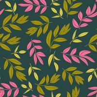 Floral seamless pattern with branches and leaves. vector