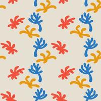 Matisse organic shapes, splashes seamless pattern. Fantasy creative background. Uneven shapes. vector