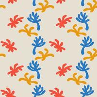 Matisse organic shapes, splashes seamless pattern. Fantasy creative background. Uneven shapes. vector