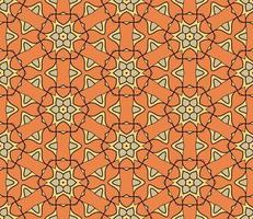 Abstract colorful doodle geometric flower seamless pattern. Floral background. Mosaic, geo tile of thin line ornament. vector