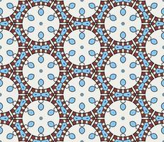 Abstract colorful doodle geometric flower seamless pattern. Floral background. Mosaic, geo tile of thin line ornament. vector