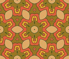 Abstract colorful doodle geometric flower seamless pattern. Floral background. Kaleidoscope mosaic, geo tile of thin line ornament. vector