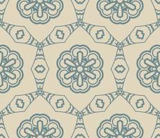 Abstract colorful doodle geometric flower seamless pattern. Floral background. Kaleidoscope mosaic, geo tile of thin line ornament. vector
