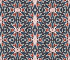 Abstract colorful doodle geometric flower seamless pattern. Floral background. Kaleidoscope mosaic, geo tile of thin line ornament. vector