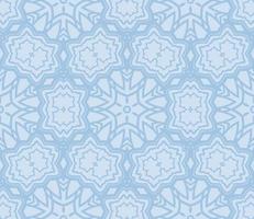 Abstract colorful doodle geometric flower seamless pattern. Floral background. Kaleidoscope mosaic, geo tile of thin line ornament. vector