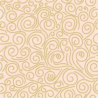 Abstract hand drawn doodle thin line wavy seamless pattern. Curly linear messy background. vector