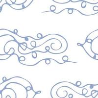 Abstract seamless pattern with hand drawn curly lines. vector