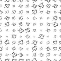 Floral seamless pattern with thin line maple leaves. Halftone background. vector