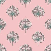 Abstract colorful doodle flower seamless pattern. Palm leaf  floral background. vector