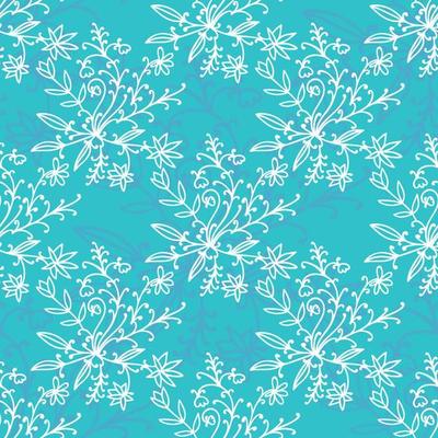 Floral damask seamless pattern with branches and flowers.