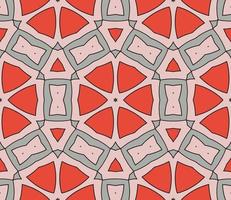 Abstract colorful doodle geometric flower seamless pattern. Floral background. Kaleidoscope mosaic, geo tile of thin line ornament. vector