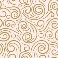 Abstract hand drawn doodle thin line wavy seamless pattern. Curly linear messy background. vector