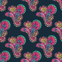 Doodle abstract colorful seamless pattern. Hand drawn Paisley background. vector